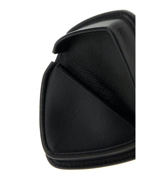Portamonete in pelle nera di Prada in Black da Uomo