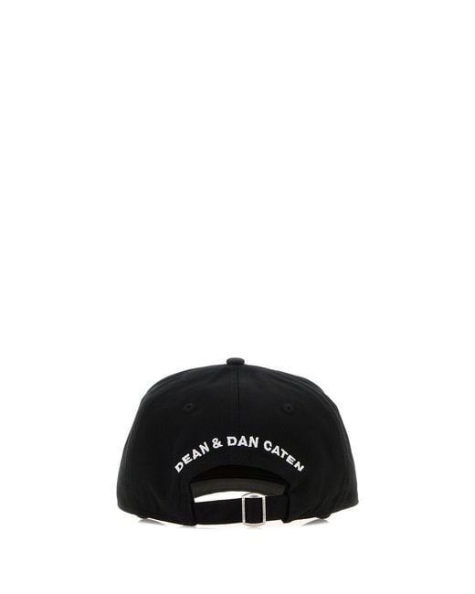 DSquared² Black Cotton Baseball Cap for men