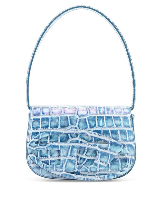 Borsa a spalla 1DR in pelle multicolor di DIESEL in Blue