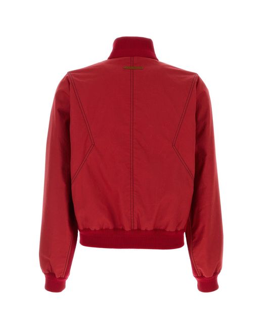 1989 STUDIO Red Cotton Bomber Jacket for men