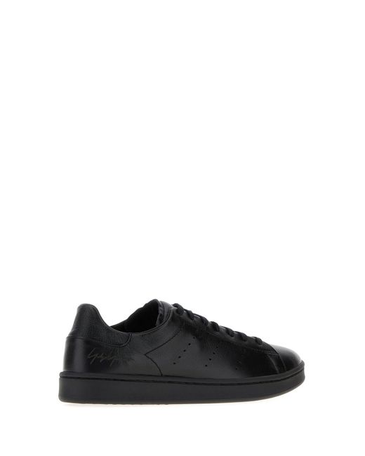 Sneakers Y-3 Stan Smith in pelle nera di Y-3 in Black da Uomo