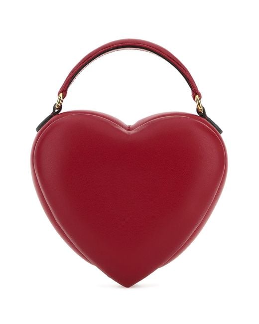 Moschino Red Nappa Leather Love Me Bag Handbag