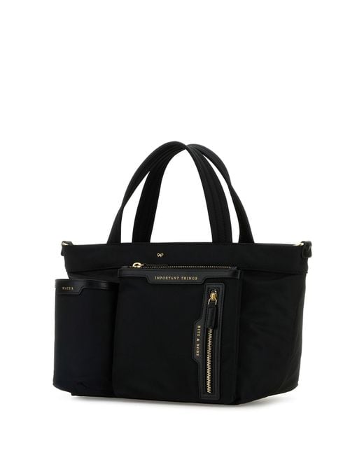 Borsa a mano in tela nera di Anya Hindmarch in Black