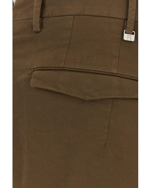 PT Torino Brown Stretch Cotton Pant for men
