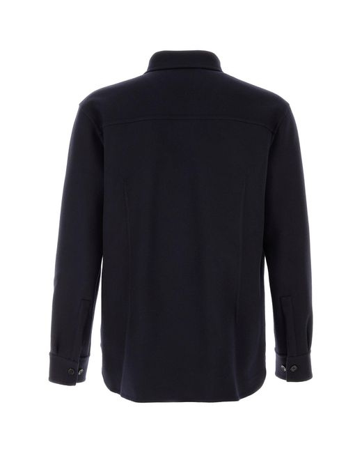Jil Sander Blue Midnight Wool Shirt for men