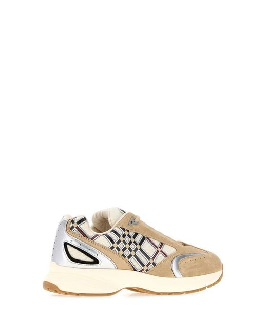 Burberry White Multicolor Eclipse Sneakers for men