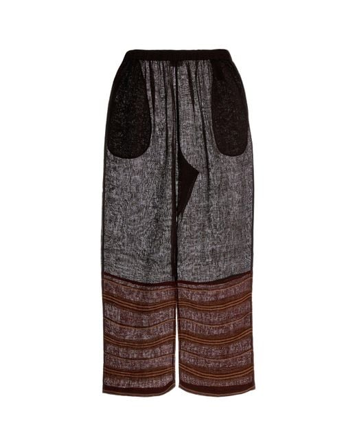 Tory Burch Brown Linen Wide-leg Pant