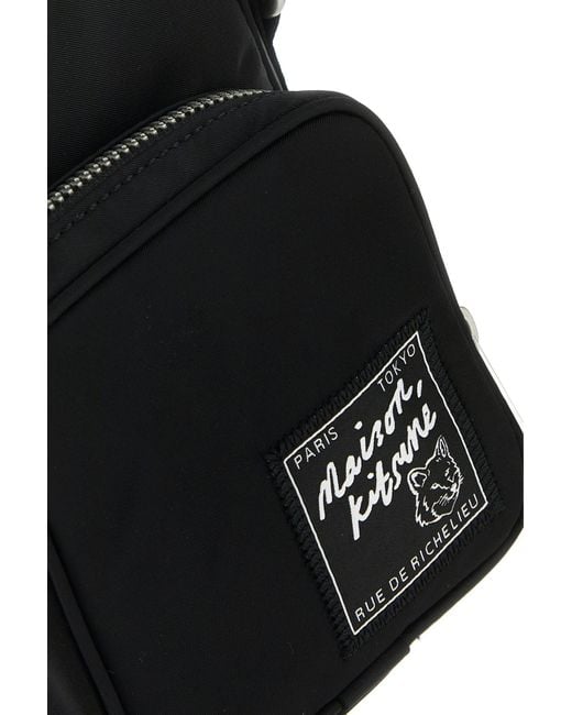 Maison Kitsuné Black Maison Kitsune Shoulder Bags for men