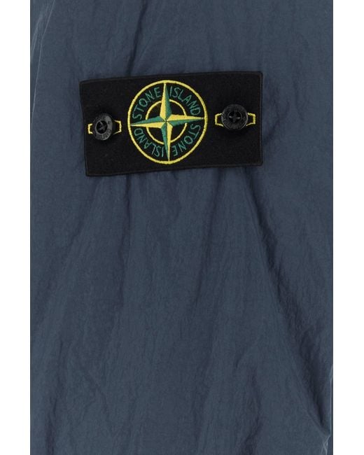 Stone Island Blue Nylon Bomber Jacket for men