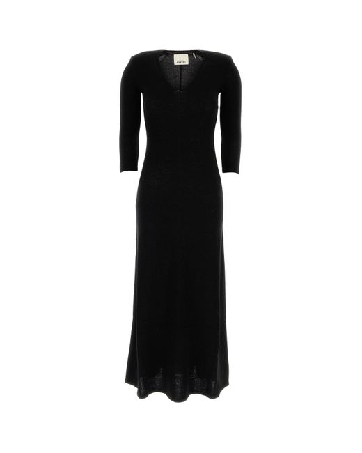 Abito Salina in misto lana nera di Isabel Marant in Black