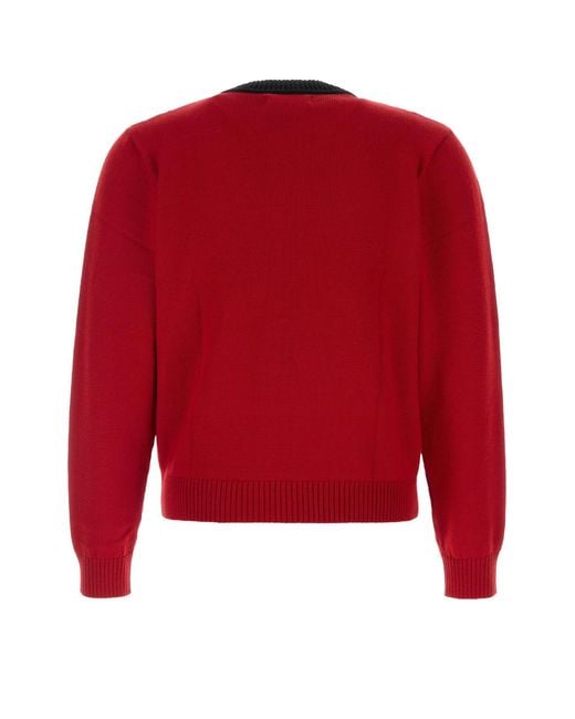 Ernest W. Baker Red Wool Cardigan for men