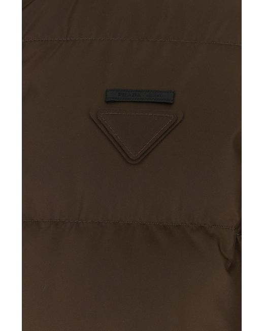 Piumino in Re-Nylon marrone di Prada in Brown da Uomo