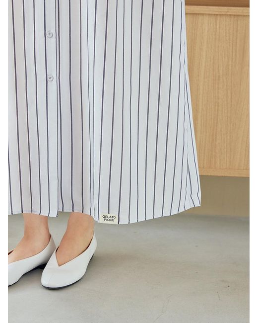 gelato pique Natural Striped Lounge Dress