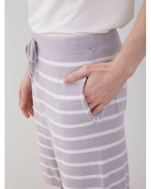 gelato pique Gray Smoothie Striped Pajama Shorts for men