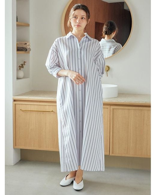 gelato pique Natural Striped Lounge Dress