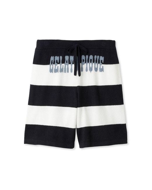 gelato pique Black Smoothie Lite 2 Border Loungewear Shorts for men