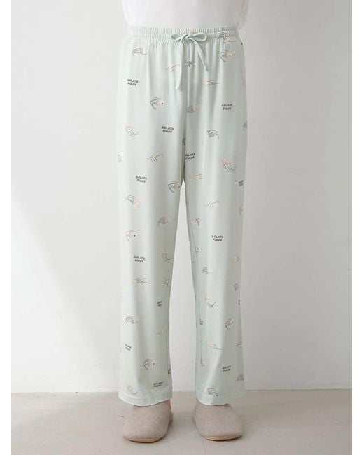 gelato pique Blue Sleeping Cat Rayon All-Over Print Pants for men