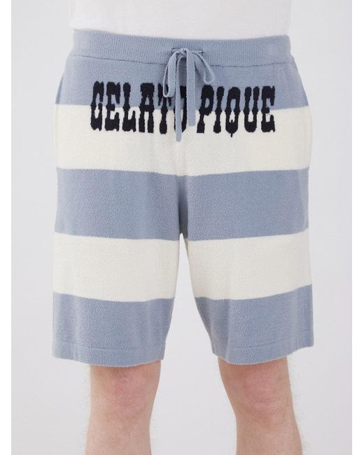 gelato pique Black Smoothie Lite 2 Border Loungewear Shorts for men