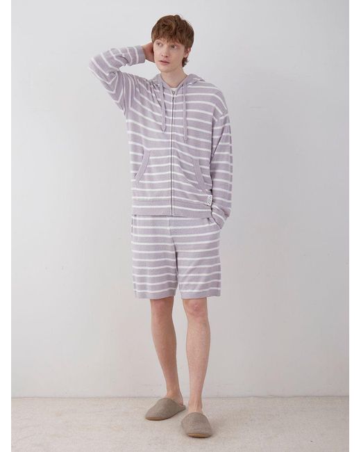 gelato pique Gray Smoothie Striped Pajama Shorts for men