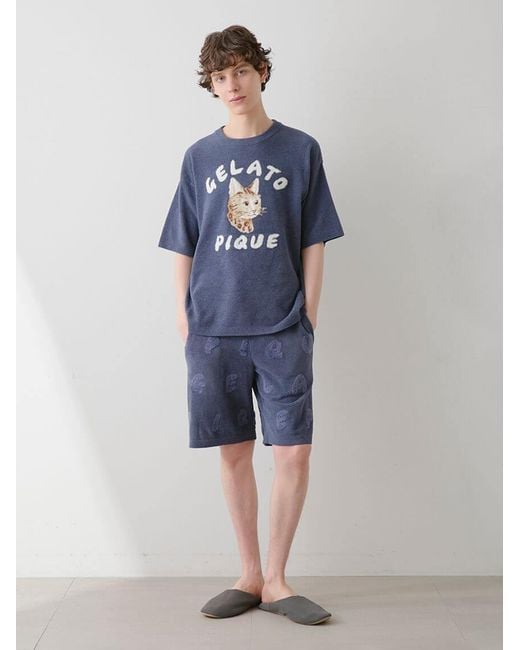 gelato pique Blue Airy Moco Bengal Cat Shorts for men