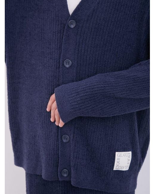gelato pique Blue Hot Smoothie Ribbed Cardigan for men