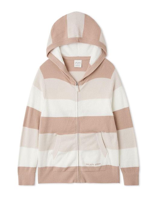 gelato pique Women's White Smoothie Lite Cool Border Hoodie