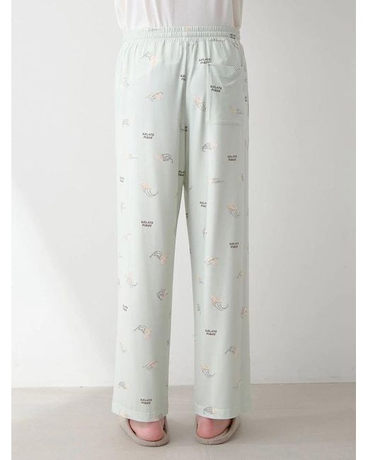 gelato pique Blue Sleeping Cat Rayon All-Over Print Pants for men