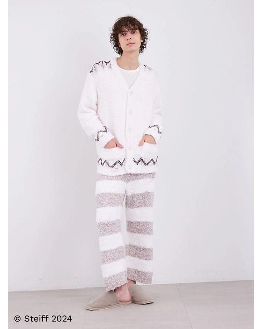 gelato pique Blue [Steiff] Gelato 2 Border Fuzzy Pajama Pants for men