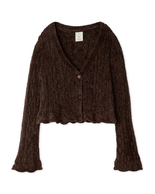 gelato pique Women's Brown Feather Patterned Cardigan