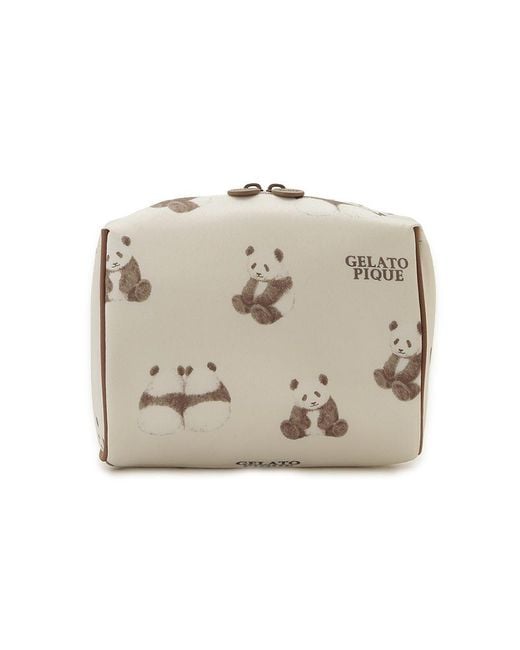 gelato pique Natural Panda Motif Print Square Pouch