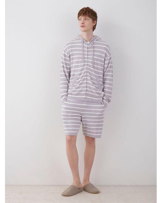 gelato pique Gray Smoothie Striped Pajama Shorts for men