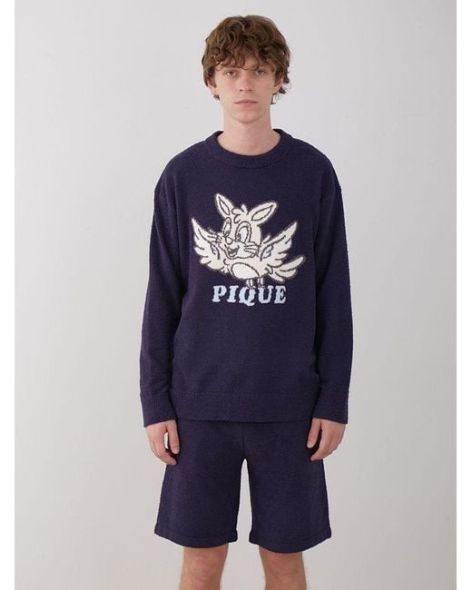 gelato pique Blue Kousuke Shimizu Air Moco Pullover Sweater for men
