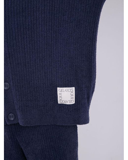 gelato pique Blue Hot Smoothie Ribbed Cardigan for men