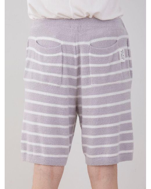 gelato pique Gray Smoothie Striped Pajama Shorts for men