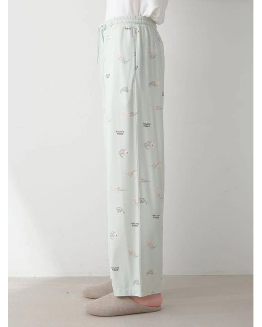 gelato pique Blue Sleeping Cat Rayon All-Over Print Pants for men