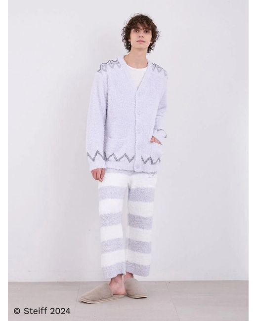 gelato pique Blue [Steiff] Gelato 2 Border Fuzzy Pajama Pants for men