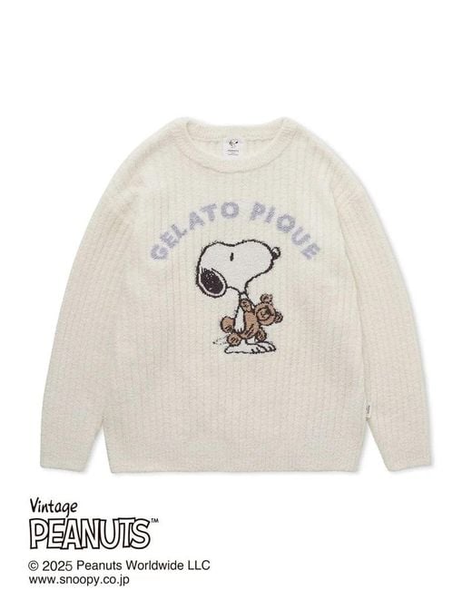 るるぷー★☆gelato pique × SNOOPY gelato pique × PEANUTS SNOOPY×BEAR Jacquard Pullover