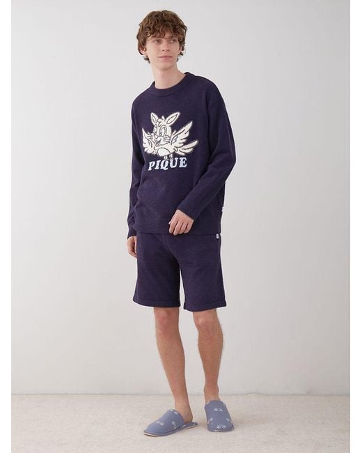 gelato pique Blue Kousuke Shimizu Air Moco Pullover Sweater for men
