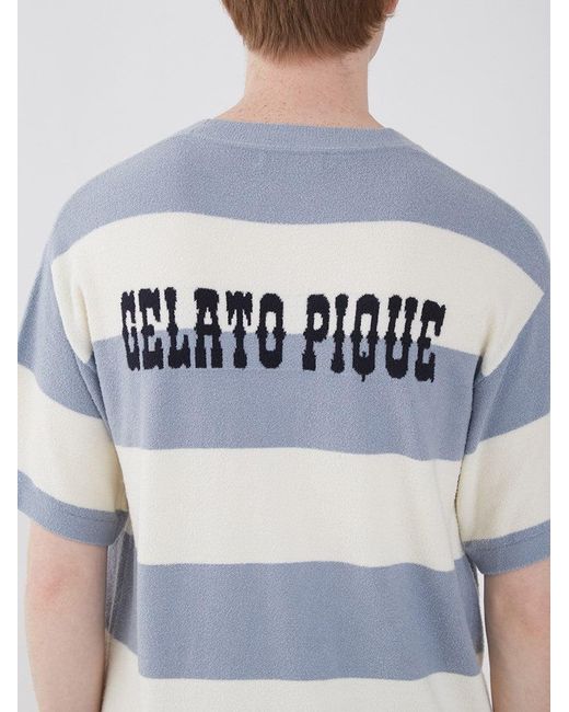 gelato pique Blue Smoothie Lite 2 Border Short Sleeve Sweatshirt for men