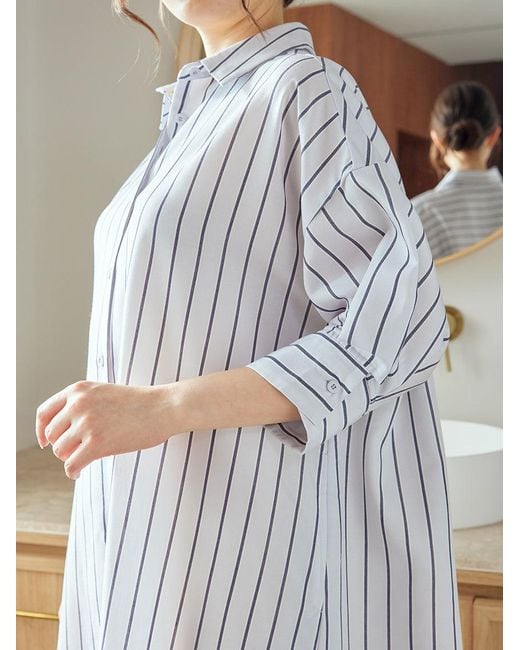 gelato pique Natural Striped Lounge Dress