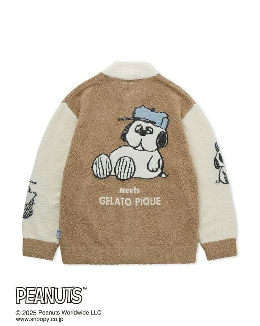 PEANUTS meets GELATO PIQUE カーディガン　新品 gelato pique [Peanuts] Olaf Babymoco Button Up Cardigan in Natural