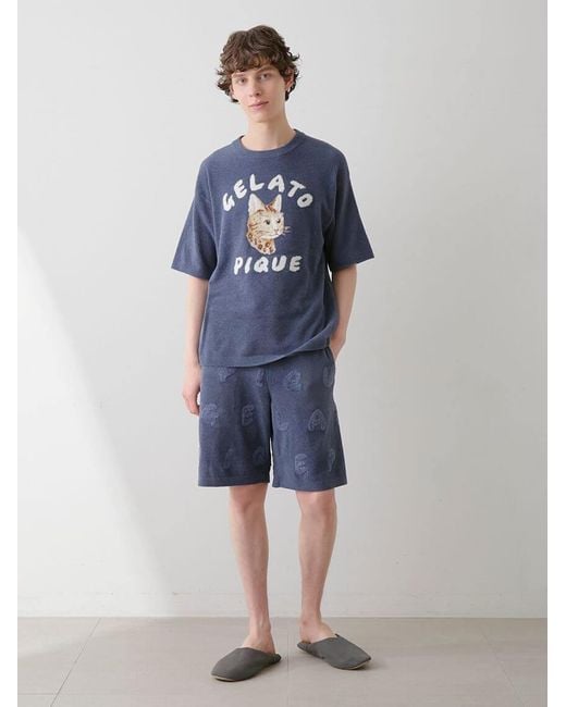 gelato pique Blue Airy Moco Bengal Cat Shorts for men