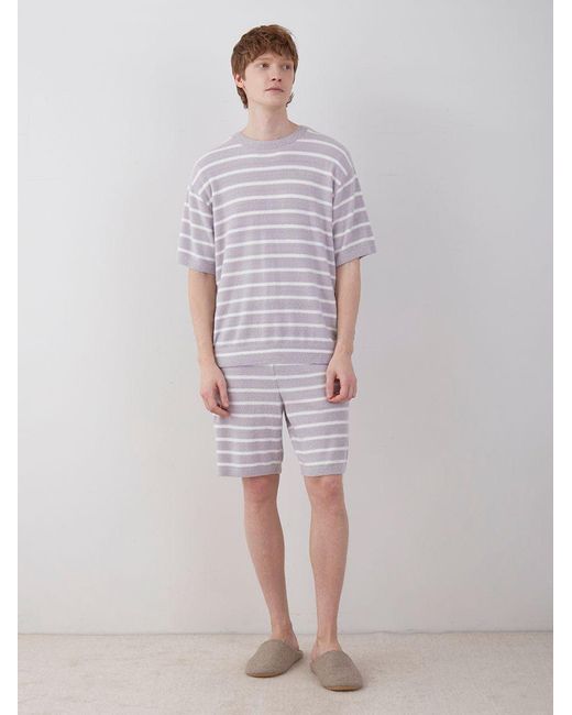 gelato pique Gray Smoothie Striped Pajama Shorts for men