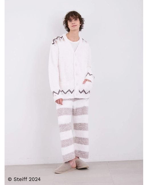 gelato pique Blue [Steiff] Gelato 2 Border Fuzzy Pajama Pants for men