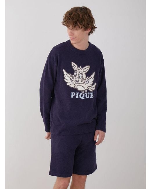 gelato pique Blue Kousuke Shimizu Air Moco Pullover Sweater for men