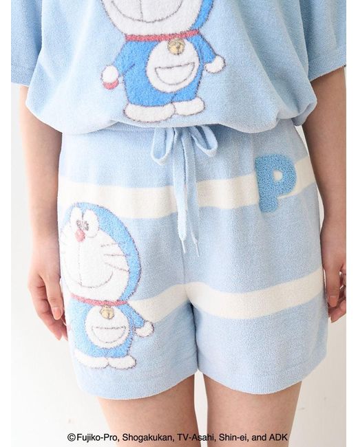gelato pique White Doraemon Jacquard Pullover & Shorts Set