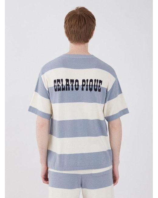 gelato pique Blue Smoothie Lite 2 Border Short Sleeve Sweatshirt for men