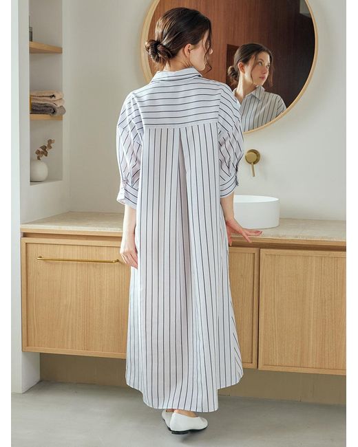 gelato pique Natural Striped Lounge Dress