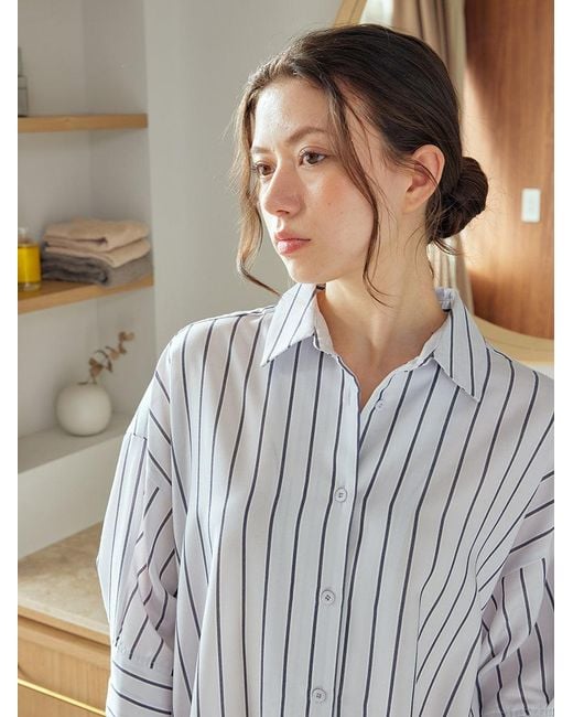 gelato pique Natural Striped Lounge Dress