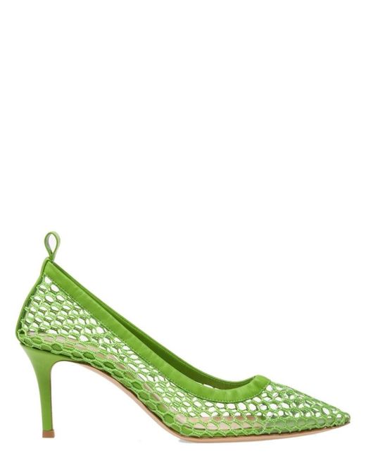 Gianvito Rossi Leather Green Alisia Mid Heeled Décolleté | Lyst